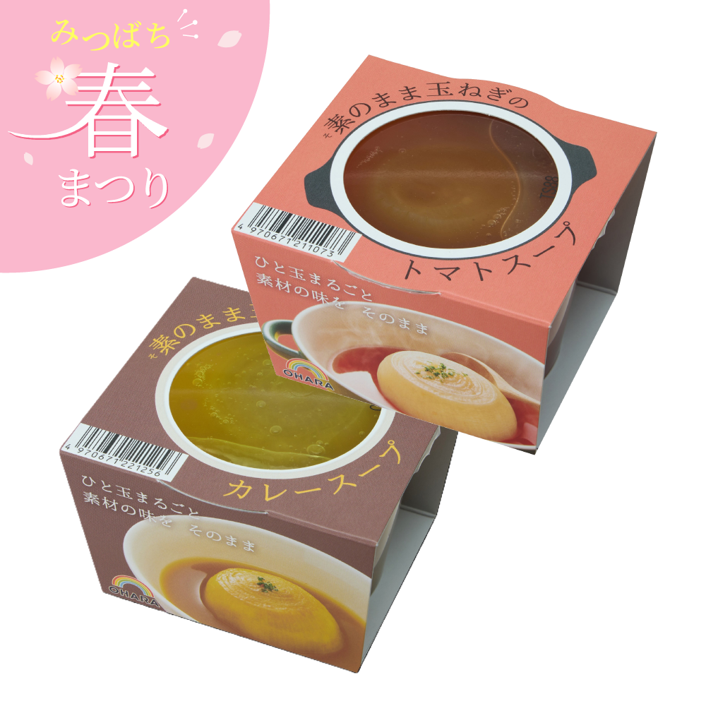 素のまま玉ねぎスープ2食セット(トマト&カレー)